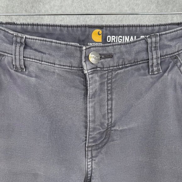 Carhartt Womens Fleece-Lined Crawford Pants Size 8 Reg Coal Gray Work Distressed - Picture 4 of 14
